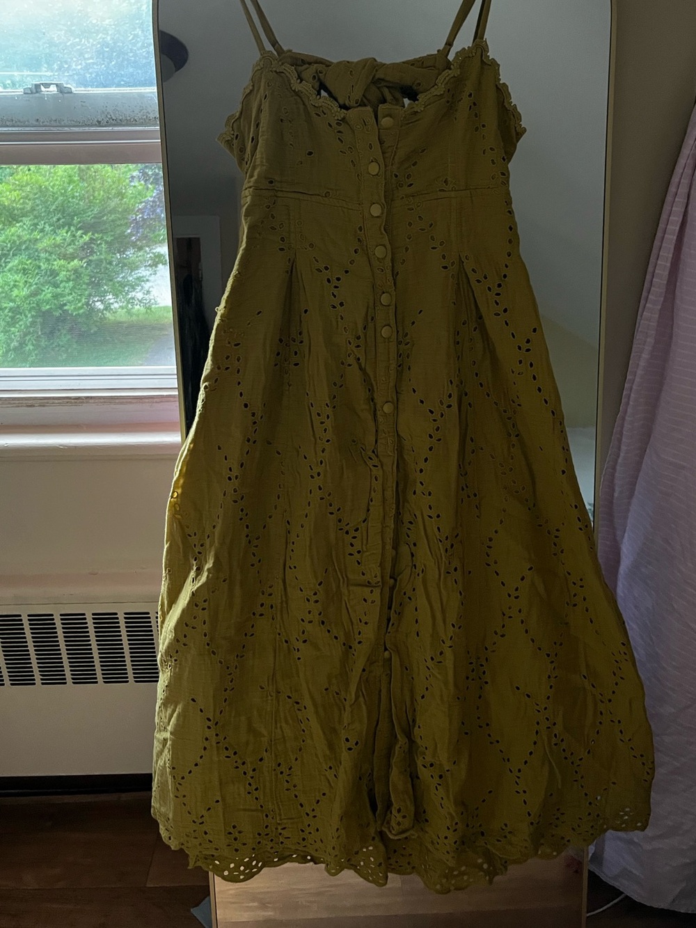 Free people Mustard Eyelet Midi Sundress - Picture 2 of 4